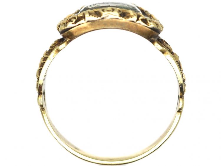 Georgian 18ct Gold & Black Enamel Mourning Ring