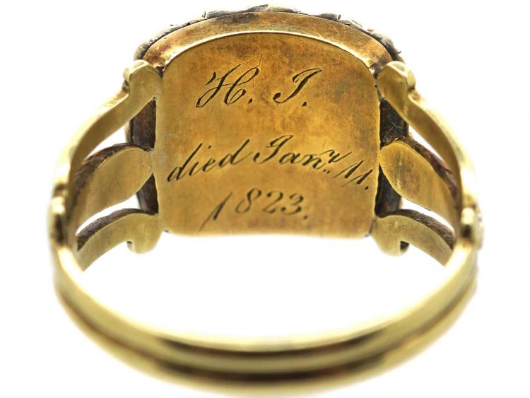 Georgian 18ct Gold & Black Enamel Mourning Ring