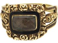 Georgian 18ct Gold & Black Enamel Mourning Ring