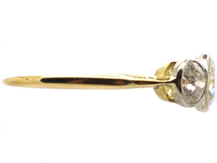 Edwardian 18ct Gold and Platinum Diamond Three Stone Ring