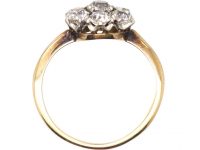 Edwardian 18ct Gold, Old Mine Cut Diamond Daisy Cluster Ring
