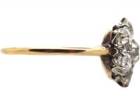 Edwardian 18ct Gold, Old Mine Cut Diamond Daisy Cluster Ring