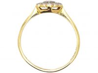 Art Deco 18ct Gold and Platinum Hexagonal Cluster Ring