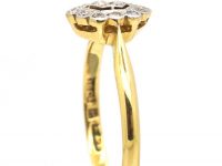 Art Deco 18ct Gold and Platinum Hexagonal Cluster Ring