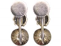 Edwardian 18ct White Gold, Natural Pearl & Diamond Earrings