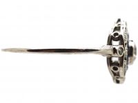 Art Deco Platinum, Diamond and Sapphire Target Ring