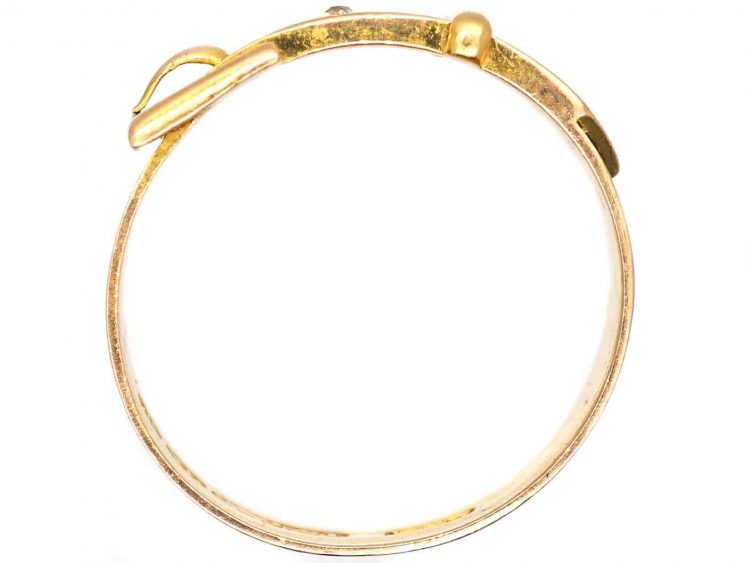 Victorian 15ct Gold and Diamond Buckle Ring