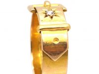 Victorian 15ct Gold and Diamond Buckle Ring