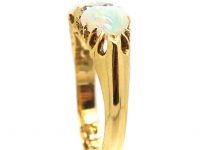 Edwardian 18ct Gold Heart Shaped Opal and Diamond Ring