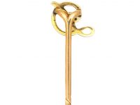 Edwardian 18ct Gold Tie Pin with the Letter D set with a Diamond