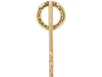 Edwardian 18ct Gold & Platinum Circular Tie Pin set with Diamonds