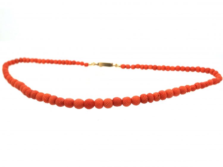 Georgian Pineapple Cut Coral Beads
