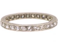 Early 20th Century Narrow Platinum & Diamond Eternity Ring