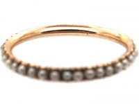 Narrow Georgian Eternity Ring set with Natural Split Pearls