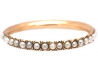 Narrow Georgian Eternity Ring set with Natural Split Pearls