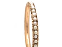 Narrow Georgian Eternity Ring set with Natural Split Pearls
