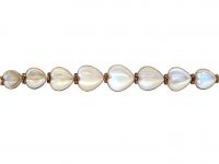 Edwardian 15ct Gold & Moonstone Hearts Bracelet
