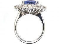 18ct White Gold Large Colour Change Ceylon Sapphire & Diamond Ballerina Ring