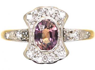 Edwardian 18ct Gold & Platinum & Diamond Ring set with an Alexandrite