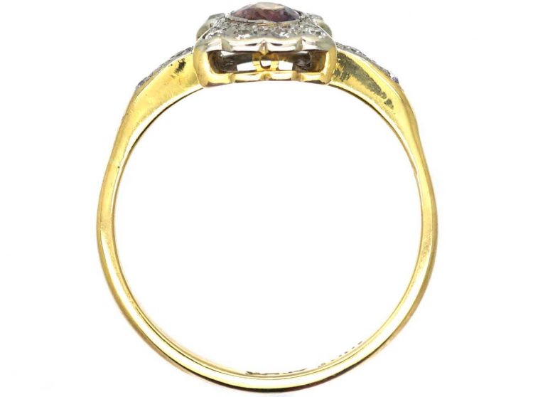 Edwardian 18ct Gold & Platinum & Diamond Ring set with an Alexandrite
