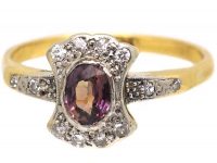 Edwardian 18ct Gold & Platinum & Diamond Ring set with an Alexandrite