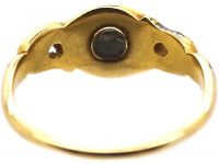 Regency 18ct Gold, Royal Blue Enamel, Natural Split Pearl & Rose Diamond Ring