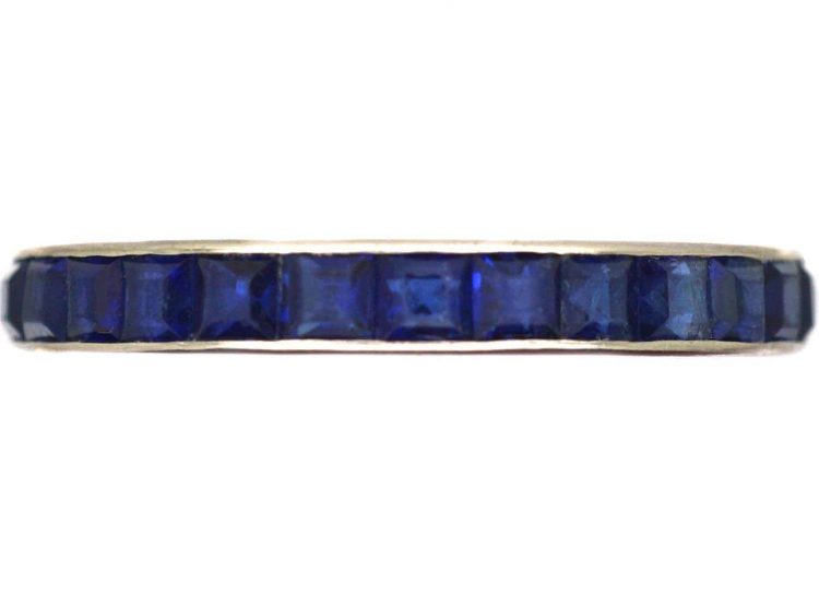 Art Deco 18ct White Gold & Sapphire Eternity Ring