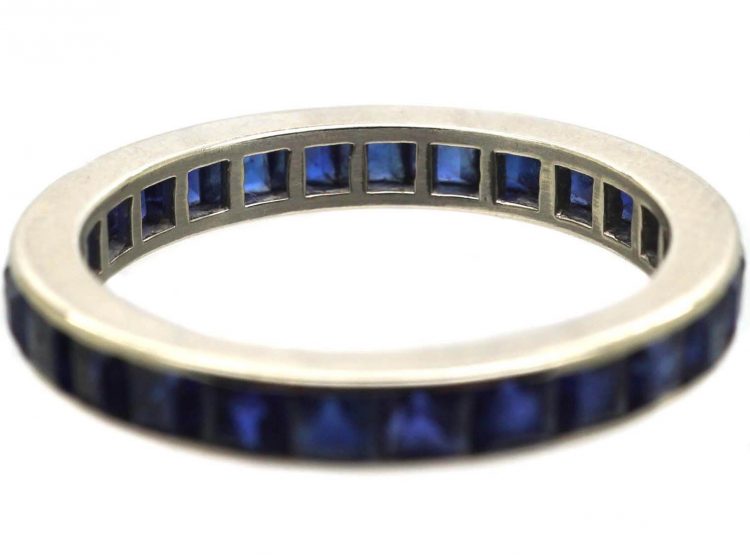 Art Deco 18ct White Gold & Sapphire Eternity Ring