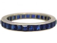 Art Deco 18ct White Gold & Sapphire Eternity Ring