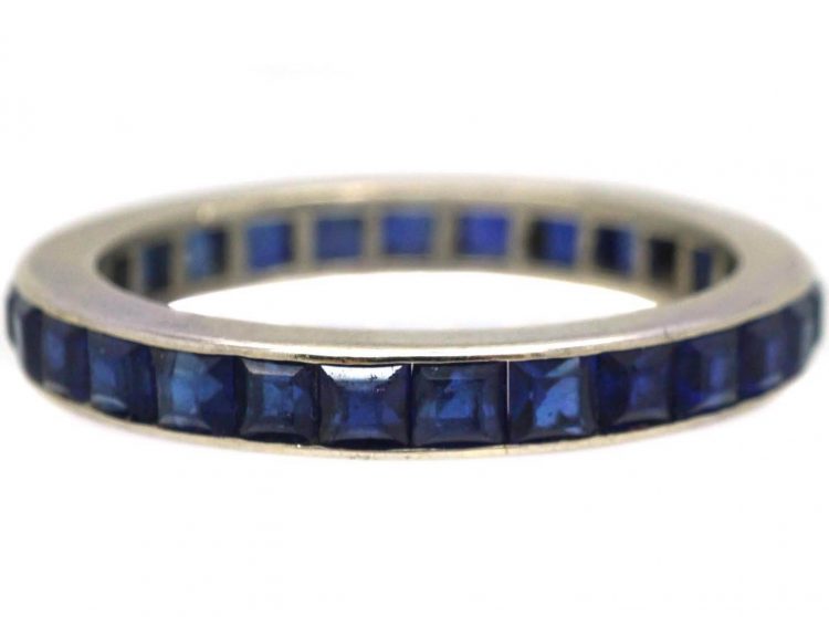 Art Deco 18ct White Gold & Sapphire Eternity Ring