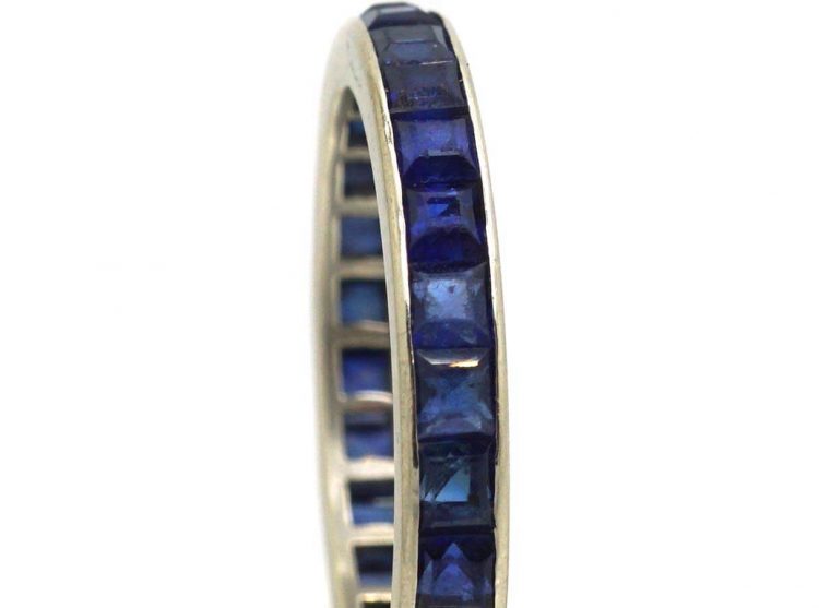 Art Deco 18ct White Gold & Sapphire Eternity Ring