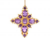 Georgian 18ct Gold & Amethyst Cross Pendant