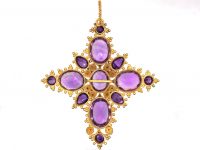 Georgian 18ct Gold & Amethyst Cross Pendant