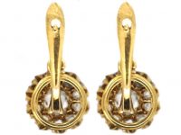 Early 20th Century 18ct Gold Rose Diamond Drop Cluster Earrings