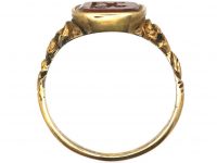 Early 19th Century 18ct Gold & Brown Jasper Ring with Lion Intaglio