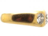 Victorian 18ct Gold Three Stone Diamond Rub Over Set Ring