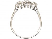 Art Deco Platinum, Three Stone Diamond Ring