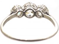 Art Deco Platinum, Three Stone Diamond Ring