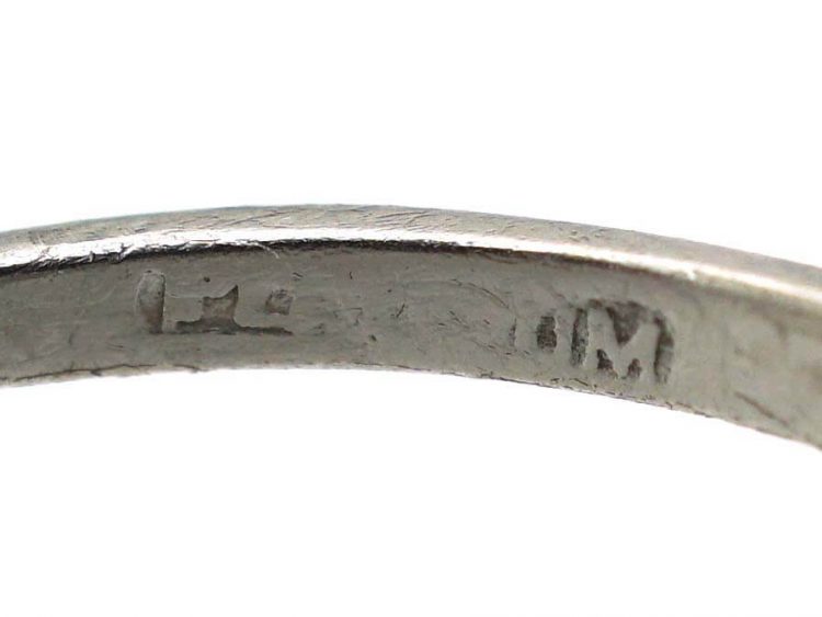 Art Deco Platinum, Three Stone Diamond Ring