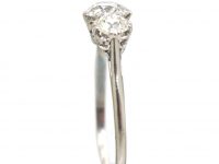 Art Deco Platinum, Three Stone Diamond Ring
