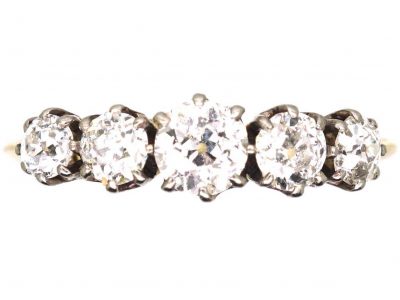 Edwardian 18ct Gold Five Stone Diamond Ring
