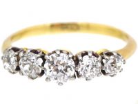 Edwardian 18ct Gold Five Stone Diamond Ring