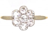 Edwardian 18ct Gold & Platinum Diamond Cluster Ring