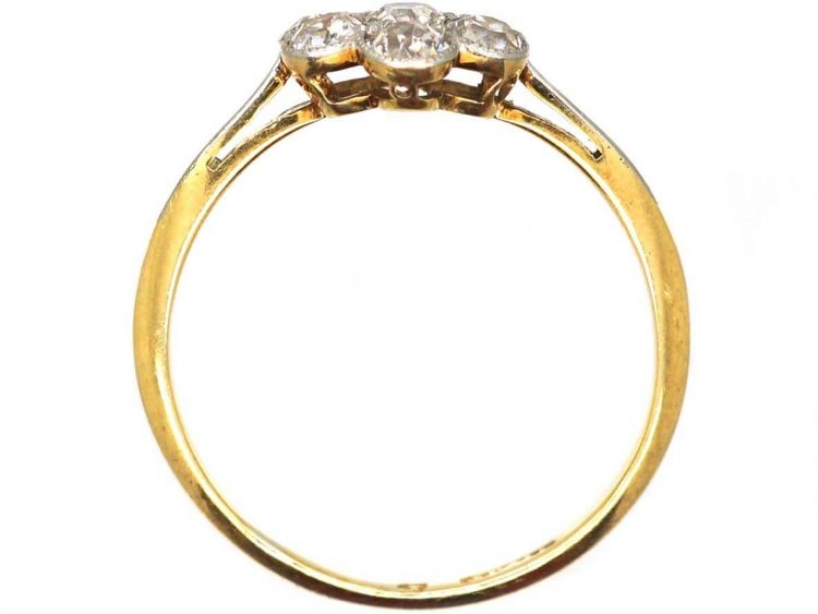 Edwardian 18ct Gold & Platinum Diamond Cluster Ring