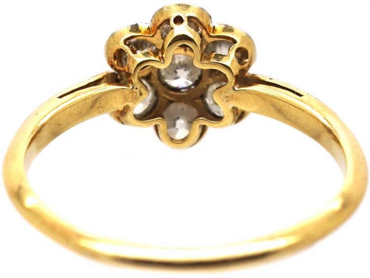 Edwardian 18ct Gold & Platinum Diamond Cluster Ring
