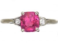 18ct White Gold, Pink Sapphire & Diamond Ring