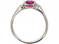 18ct White Gold, Pink Sapphire & Diamond Ring