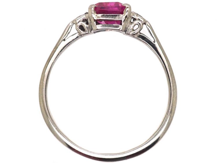 18ct White Gold, Pink Sapphire & Diamond Ring