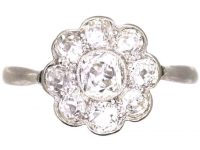 Edwardian Platinum, Diamond Daisy Cluster Ring