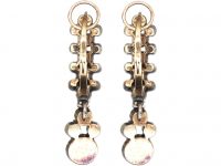 Georgian Earrings Set With Old Mine Cut Diamonds with Old Mine Cut Diamond Drops